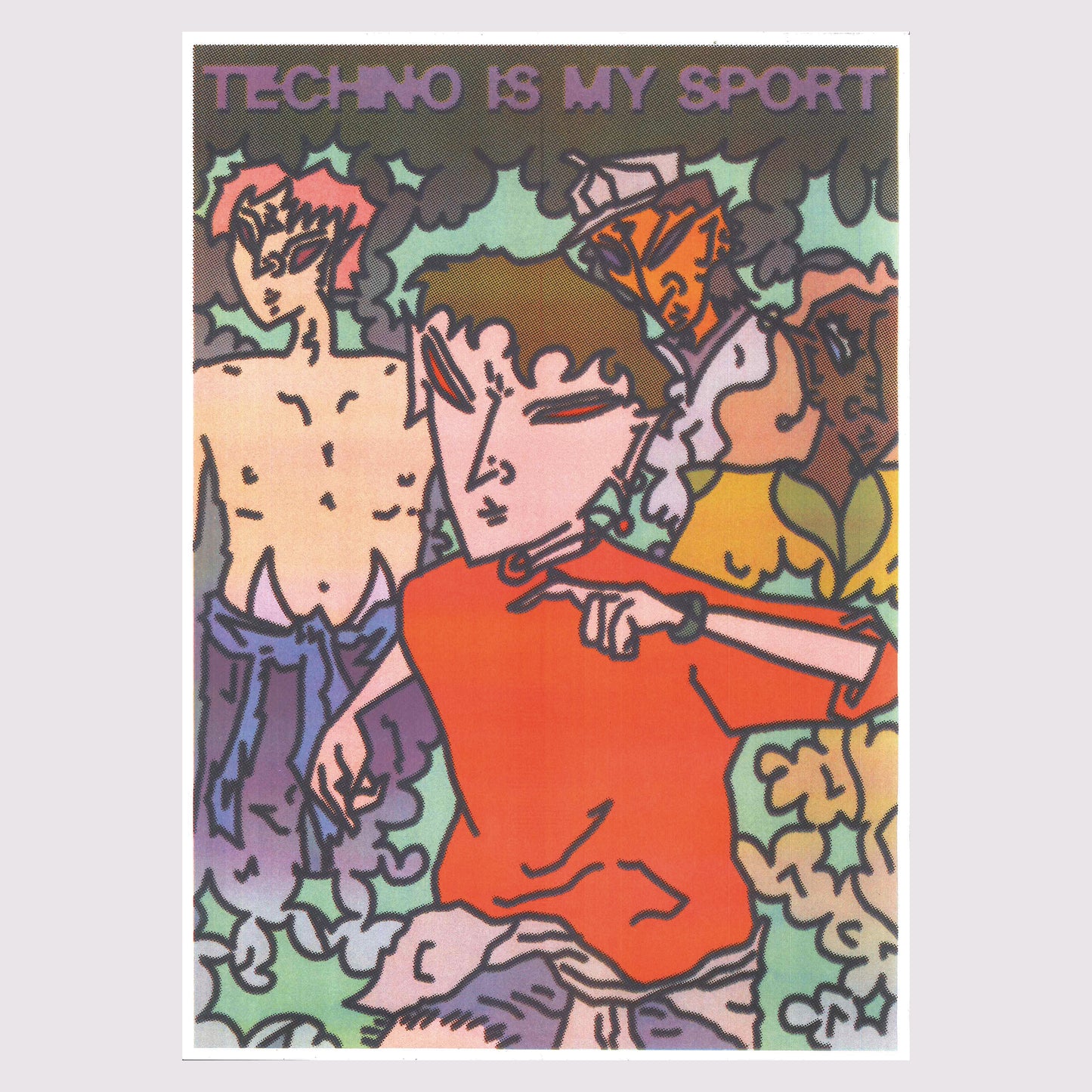 TECHNO IS MY SPORT A3 RISO POSTER
